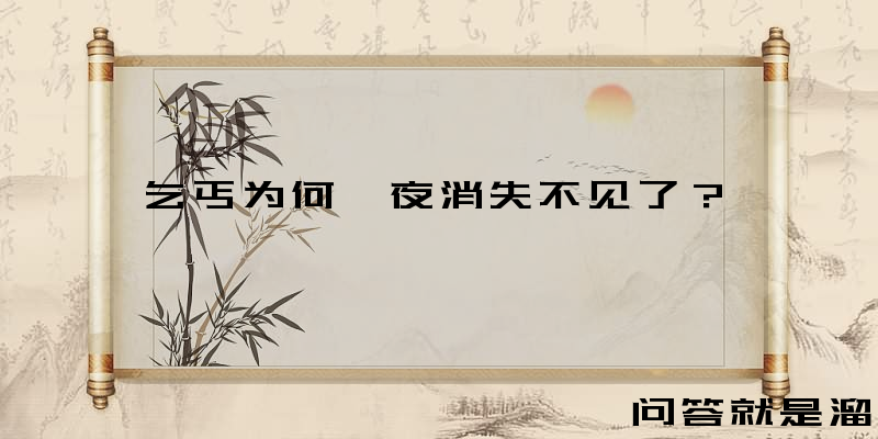 乞丐为何一夜消失不见了？