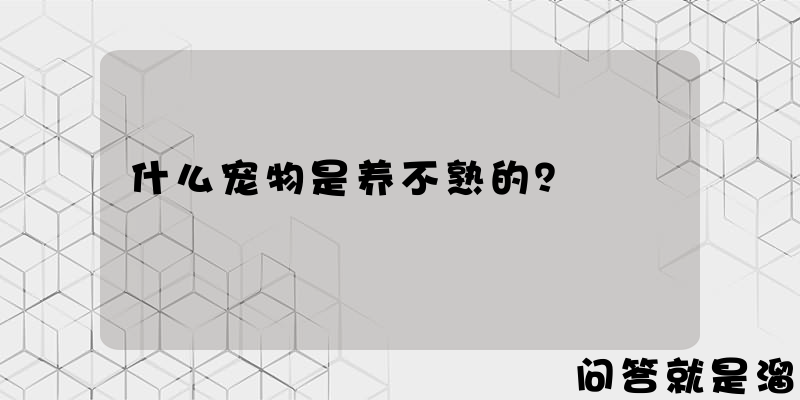 什么宠物是养不熟的？